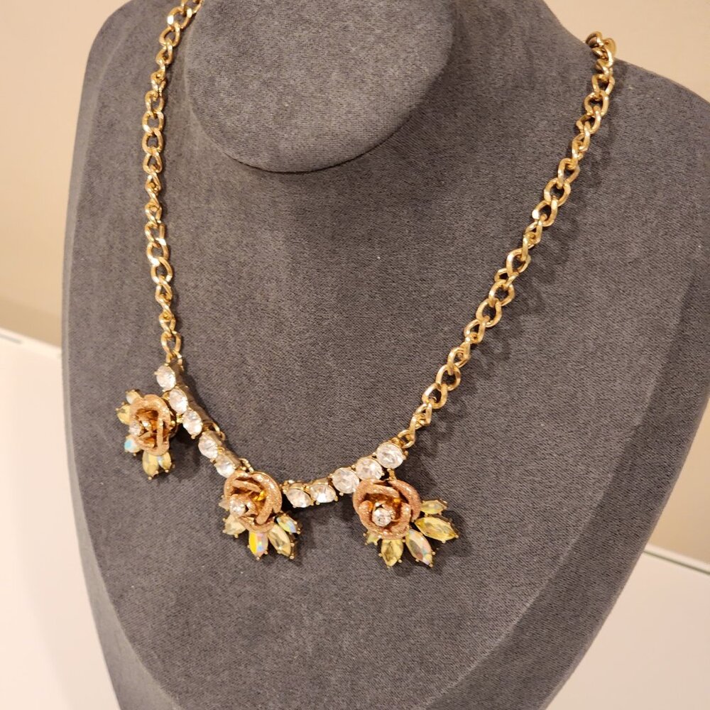 Brand New!! BETSEY JOHNSON: Gold plated Flower Necklace